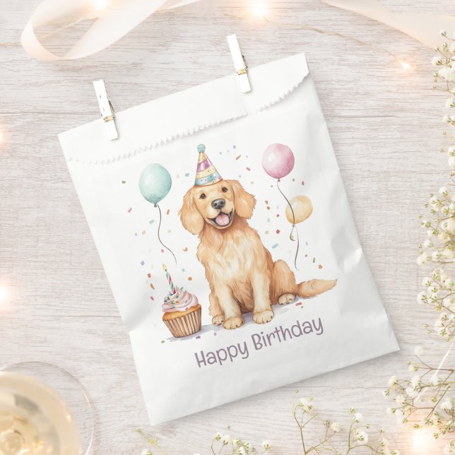 Sacolinha Feliz aniversário - Ouro de varejo (Cortado)