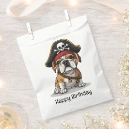 Sacolinha Feliz Aniversário Pirata Inglês Crânio