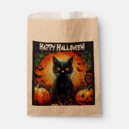 Sacolinha Feliz Halloween Black Cat Bats