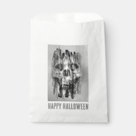 Sacolinha Feliz Halloween. Caveira aflita