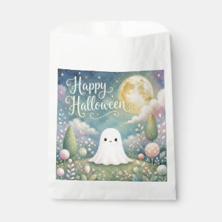 Sacolinha Feliz Halloween Fantasma Fofo Jardim Pastel