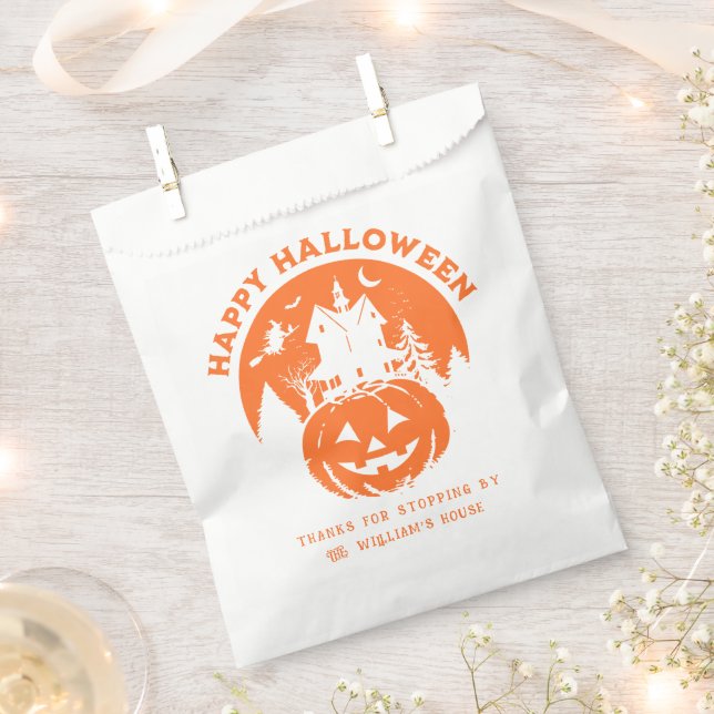 Sacolinha Feliz Halloween Hauneen House Orange (Cortado)
