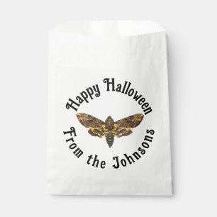 Sacolinha Feliz Halloween Mariposa Caveira com nome personal