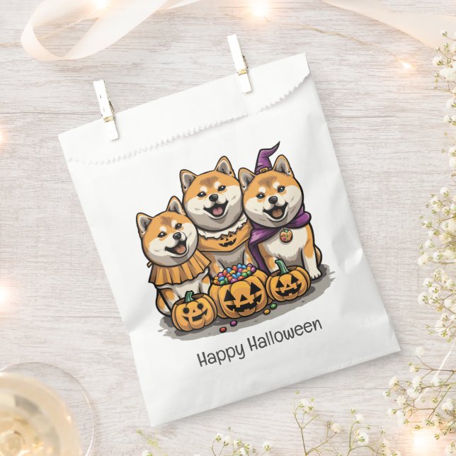 Sacolinha Feliz Halloween Shiba Inu Dogs (Cortado)