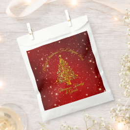 Sacolinha Feliz Natal 20XX Estrelas de Árvore Vermelha Doura