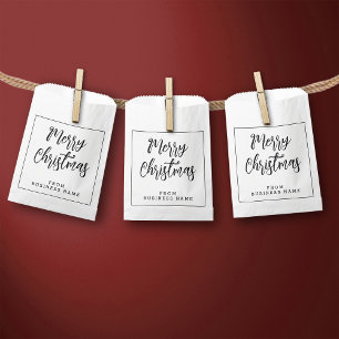 Sacolinha Feliz Natal Branco De Mini Bolsas De Papel Peque