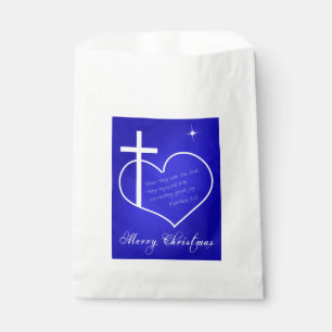 Sacolinha Feliz Natal cristão azul