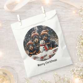 Sacolinha Feliz Natal Dachshund Dogs Snowman
