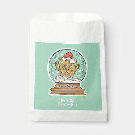 Sacolinha Feliz Natal Engraçado Gato personalizado bolsas