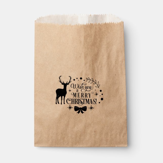 Sacolinha FELIZ NATAL Favor de Férias de Rena Tratamento (Frente)