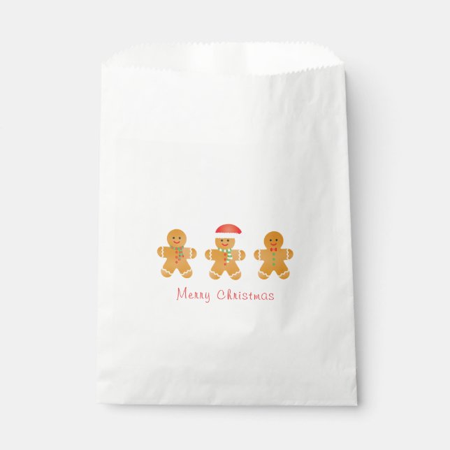 Sacolinha Feliz Natal Gingerpão Homens Santa Hat (Frente)