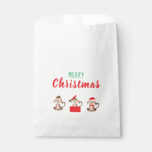 Sacolinha Feliz Natal Macaco Selva Vermelha