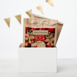 Sacolinha Feliz Natal Papais noeis Cute Tartan Vermelho trad