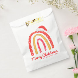 Sacolinha Feliz Natal Santa Hat Rainbow Personalizado
