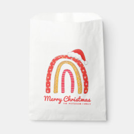 Sacolinha Feliz Natal Santa Hat Rainbow Personalizado