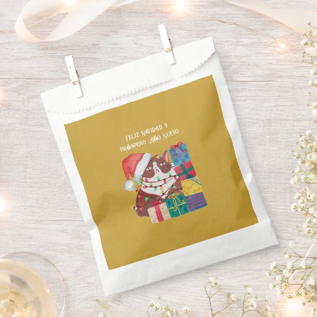 Sacolinha Feliz Navidad y próspero Año Nuevo, Natal (Cortado)