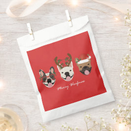 Sacolinha Feliz Woofmas Bolsas Francesas Cabeças de Natal