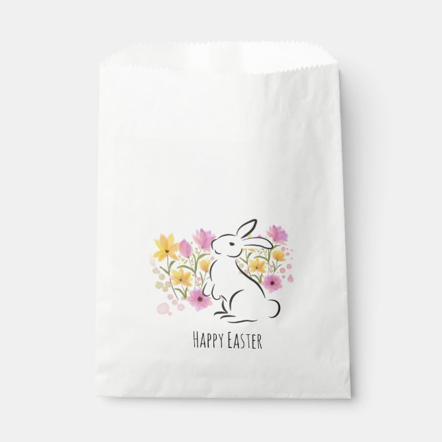 Sacolinha Felz pascoa Morcego Branco Flores Partido Favor Ba (Frente)