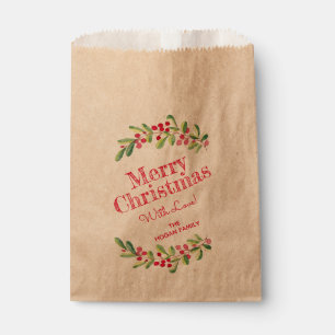 Sacolinha Feriado de Natal Elegant Red Berries e Greenery