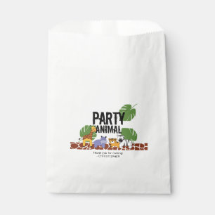 Sacolinha Festa Animal Safari temático aniversário Verde