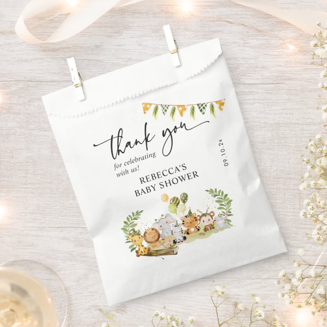 Sacolinha Festa Cute Safari Animal Chá de fraldas Brunch (Cortado)