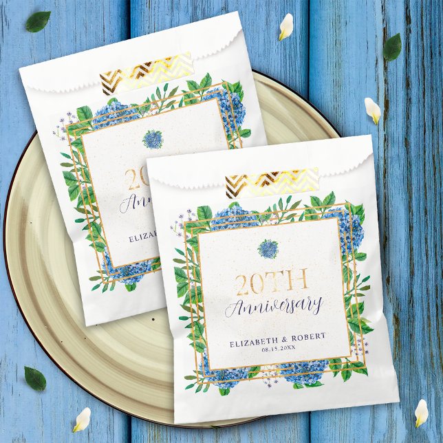 Sacolinha Festa de 20 do Elegante Dourado Hydrangea (Criador carregado)