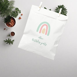 Sacolinha Festa de aniversário amarelo-arco-íris minúsculo