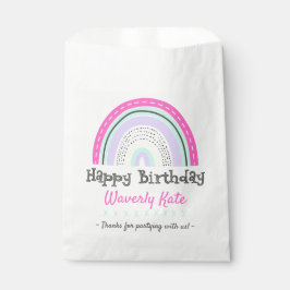Sacolinha Festa de aniversário Bela Arco-Íris com Nome de Cr