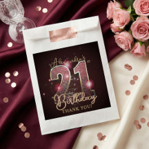 Festa de Aniversário de 21 Anos Chic Rosa Dourado 