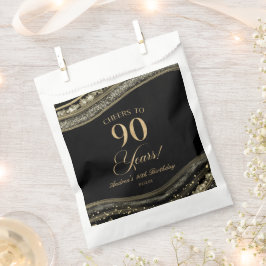 Sacolinha Festa de aniversário de 90 de Agate Dourado Elegan
