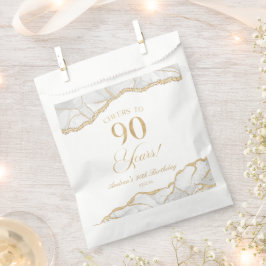 Sacolinha Festa de aniversário de 90 de Agate Dourado Elegan
