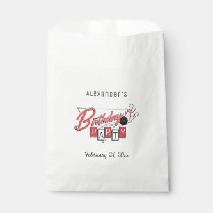 Sacolinha Festa de Aniversário de Boliche com Logo Retro