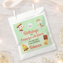 Sacolinha Festa de aniversário de Campout de S'mores Cute