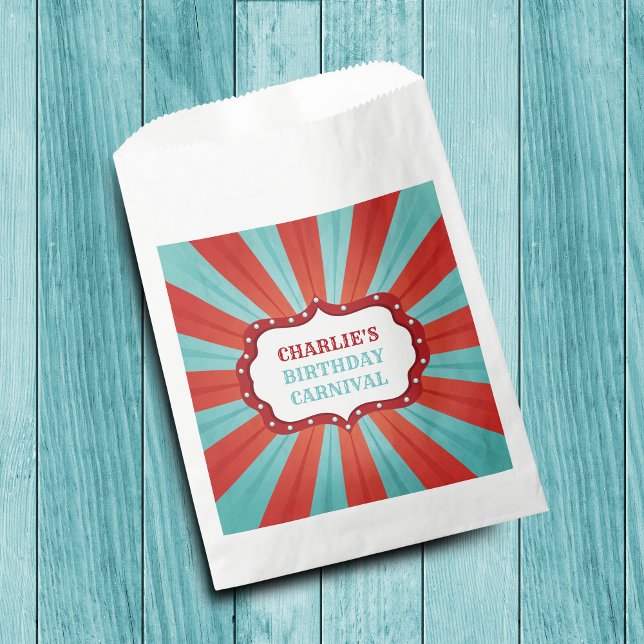 Sacolinha Festa de aniversário de Carnaval de Circo Retroati (Criador carregado)