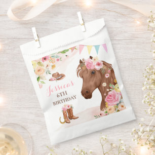 Sacolinha Festa de aniversário de Cavalo - Noivado Floral Ro
