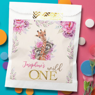 Sacolinha Festa de aniversário de criança selvagem de um saf