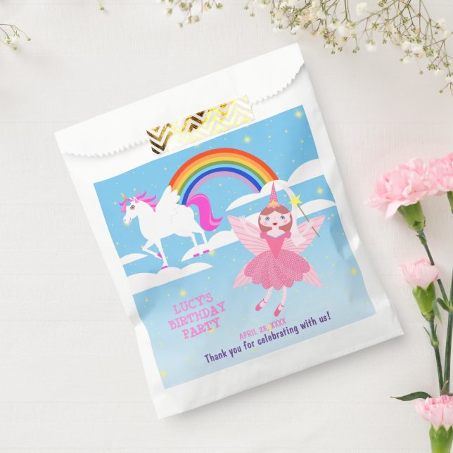 Sacolinha Festa de aniversário de magia de Unicórnio e Fada (Selado)