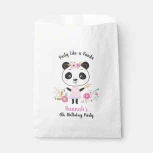 Sacolinha Festa de aniversario de meninas Panda Rosa-Rosa