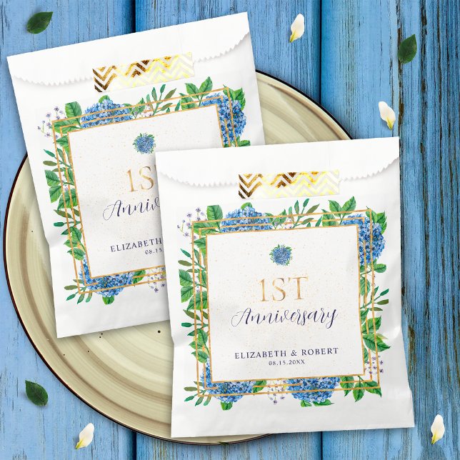 Sacolinha Festa de Aniversário de Papel de 1rua de Hydrangea (Criador carregado)