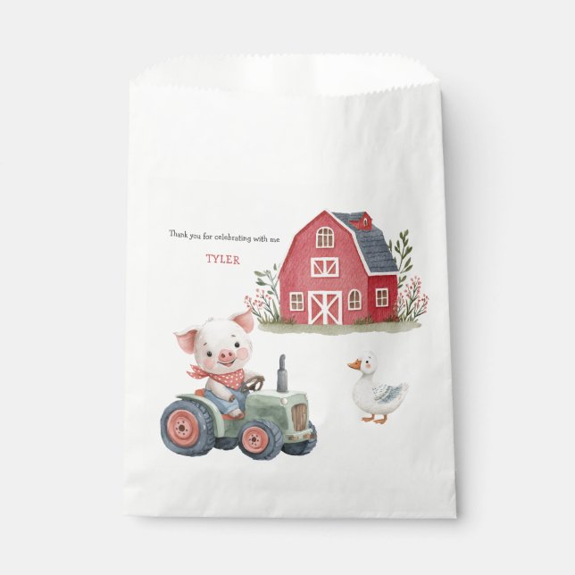 Sacolinha Festa de aniversário de Porcos-Porcos de Porcos (Frente)