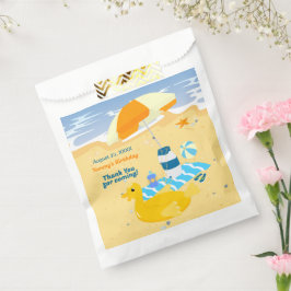 Sacolinha Festa de aniversário de praia divertida do garoto 