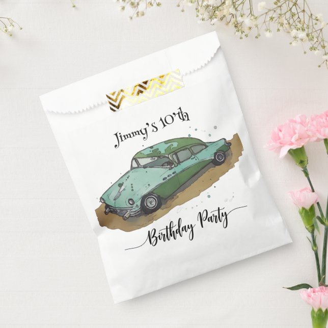 Sacolinha Festa de aniversário de rapazes com dois sedan ama (Selado)