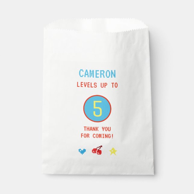 Sacolinha Festa de aniversário de videogame em Arcade Obriga (Frente)