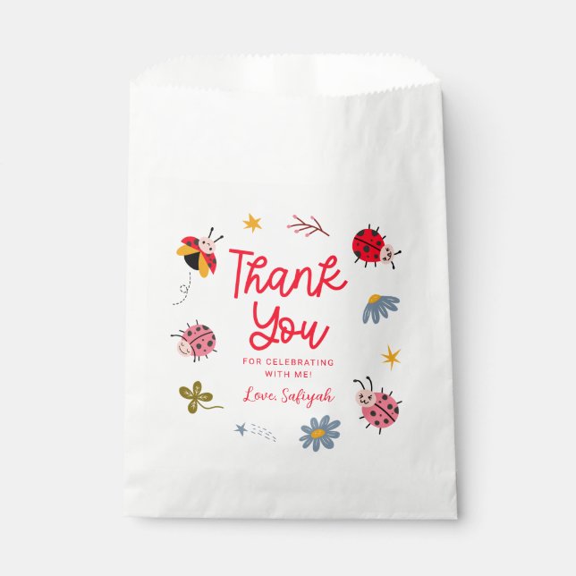 Sacolinha Festa de aniversário Ladybug (Frente)