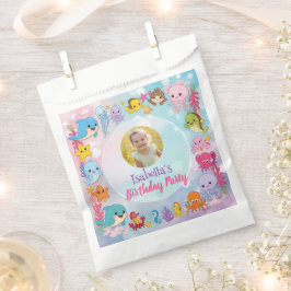 Sacolinha Festa de aniversário Mermaid Photo Ocean