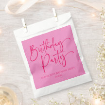 Festa de aniversário Mínima Moderna Rosa Quente