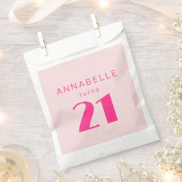 Sacolinha Festa de Aniversário Moderna dos 21 Anos Rosa