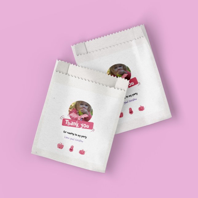 Sacolinha Festa de aniversário rosa e roxa do Halloween obri (Criador carregado)