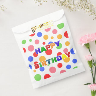 Sacolinha Festa de aniversário verde-Bolinhas simples e verm