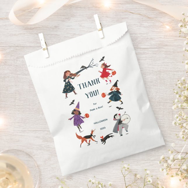 Sacolinha Festa de Bebê Peek a Boo Halloween Adorável (Cortado)